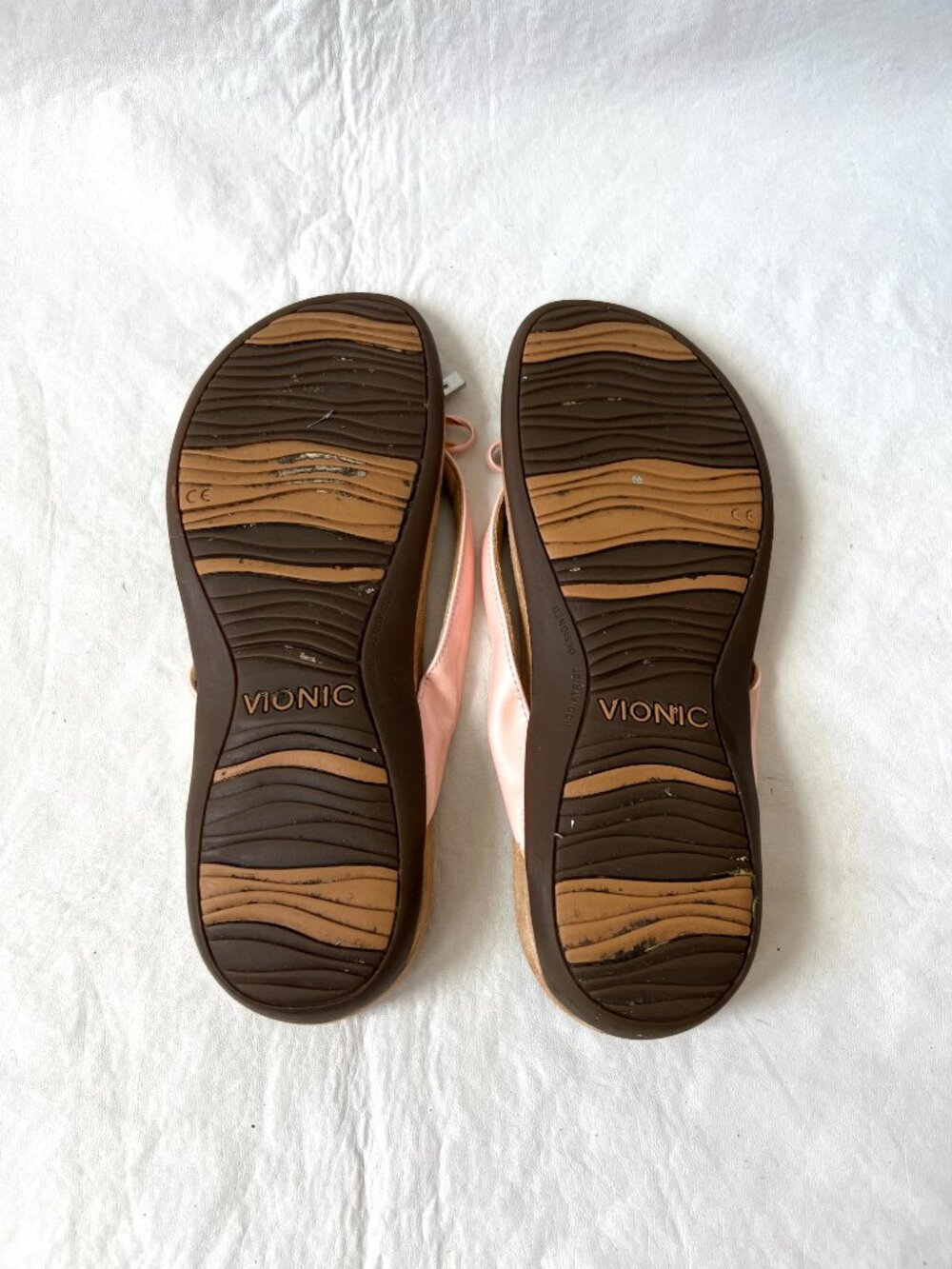 Vionic sandals flip flops size 10 Bella II light pink bow thong comfort shoes - Picture 6 of 7